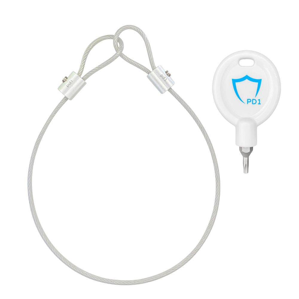 20" Medical cable tether and key